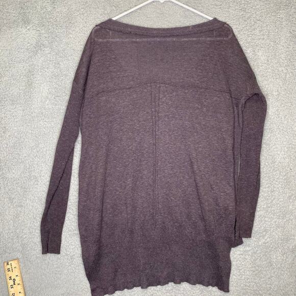 Free People womens S long sleeve oversized lace raw hem linen blend boho - Picture 4 of 8